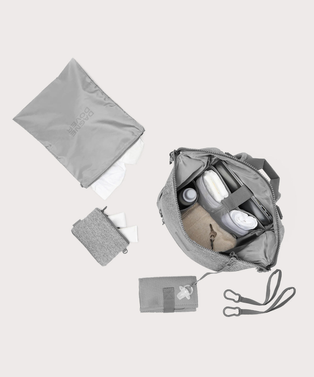 Indi Diaper Backpack in Heather Grey, Large