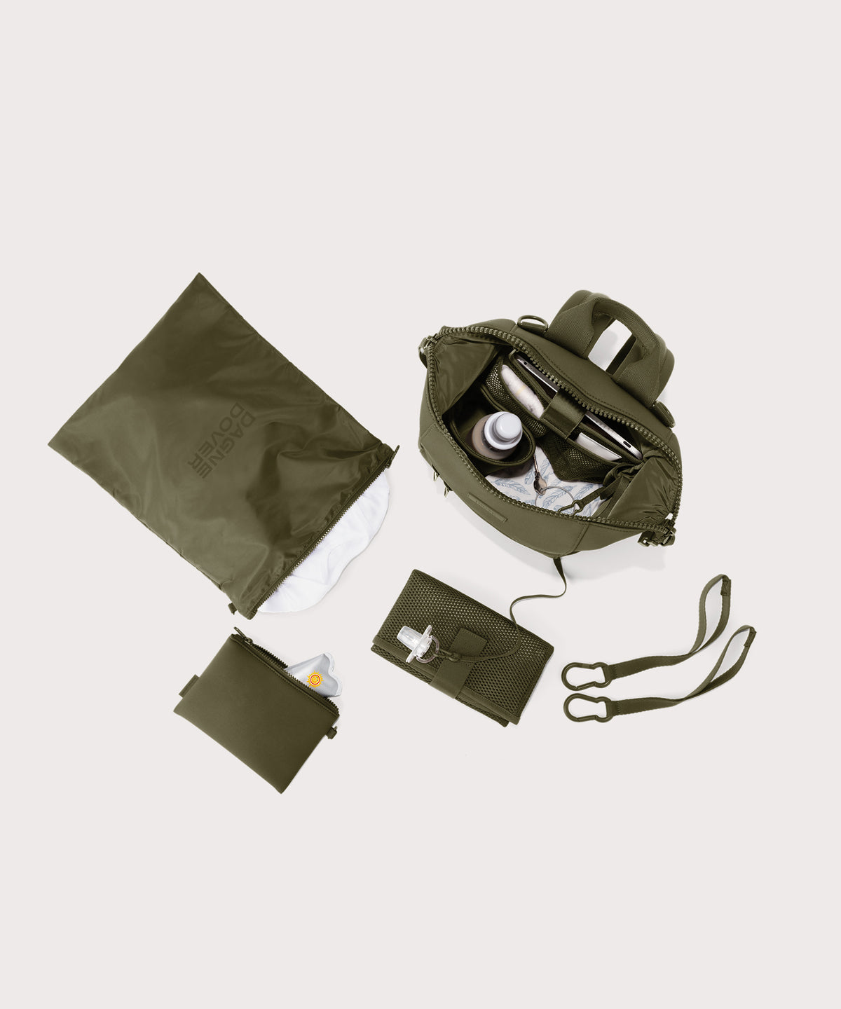 Indi Diaper Backpack in Dark Moss, Small